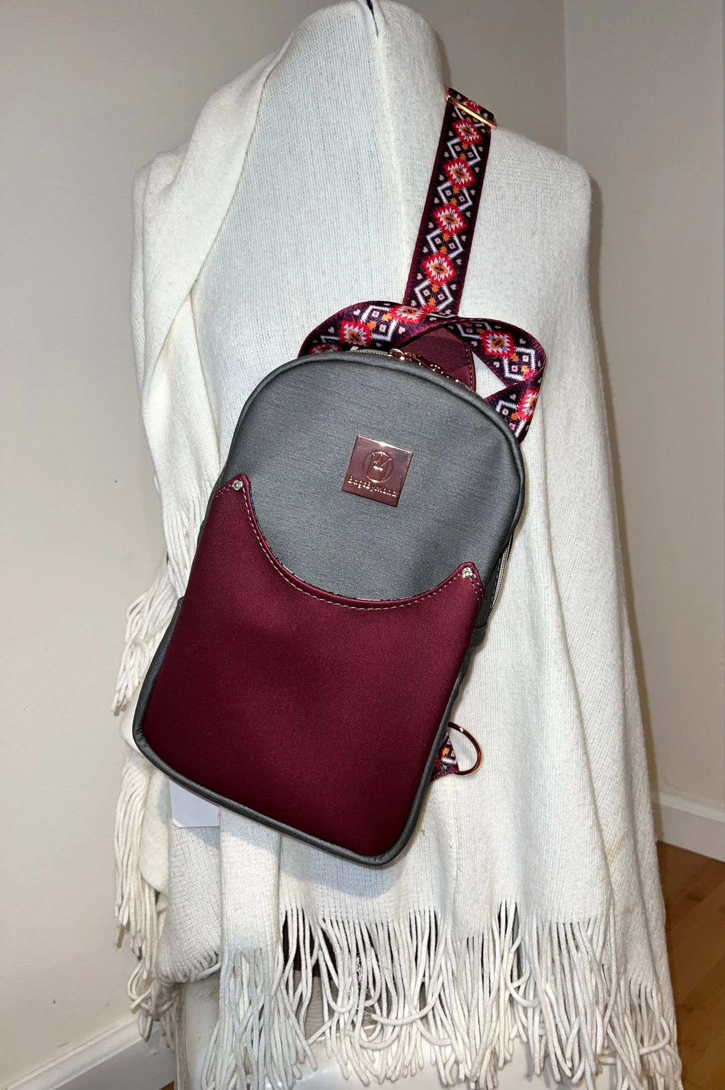 Handmade sling back bag