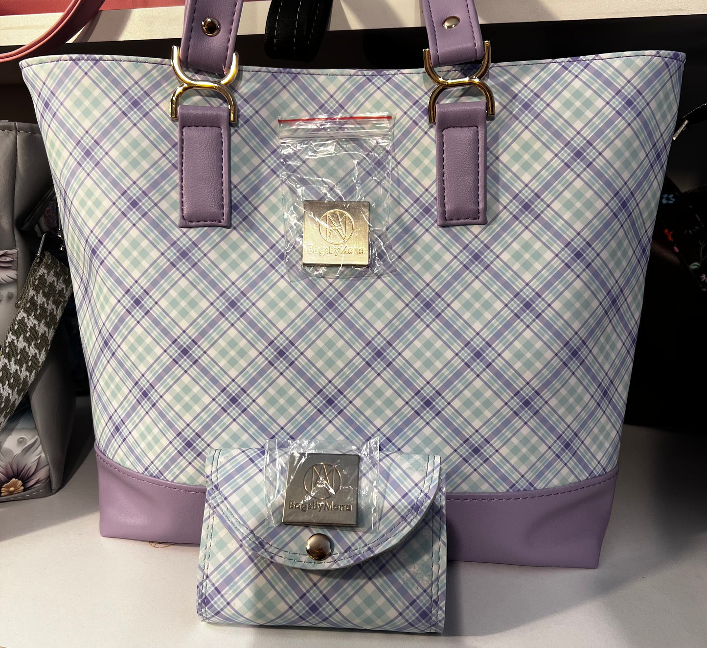 Big B lilac plaid includes wallet