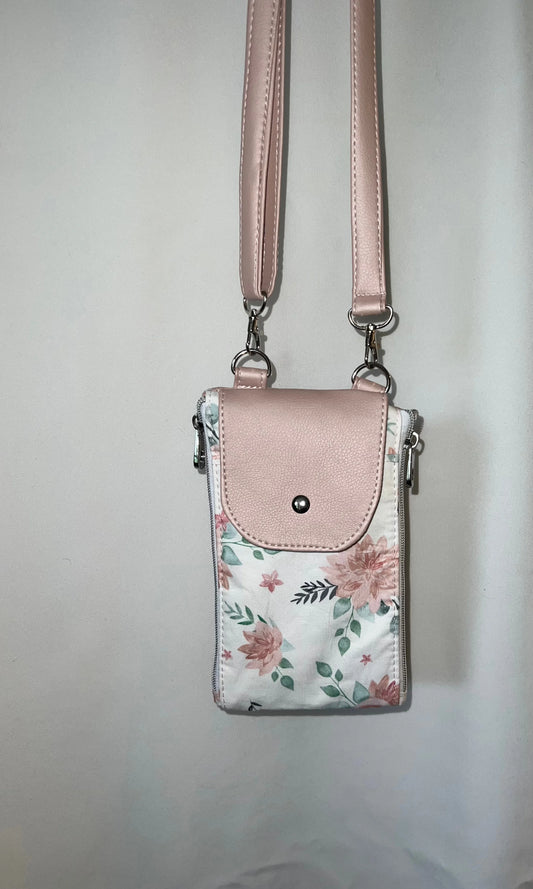 Handmade Crossbody phone and wallet sling floral